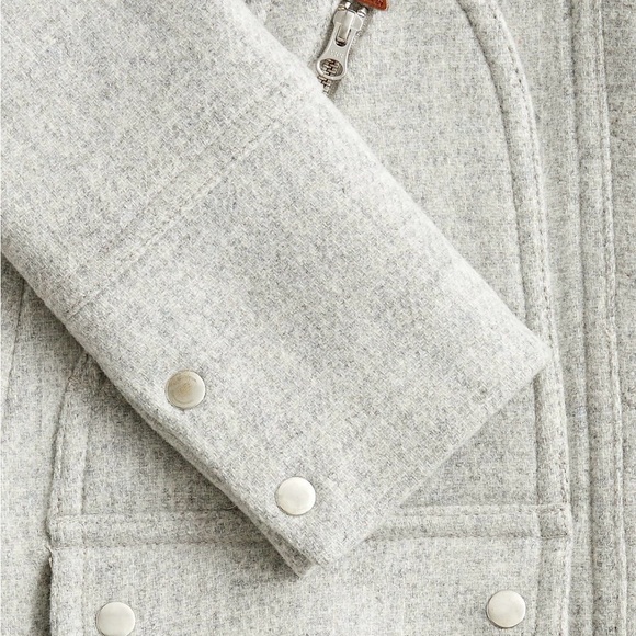 J. Crew Chateau parka Italian stadium-cloth wool HTHR DUSK/gray Size 12 - Picture 3 of 8